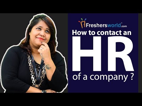 How to contact an HR of a company